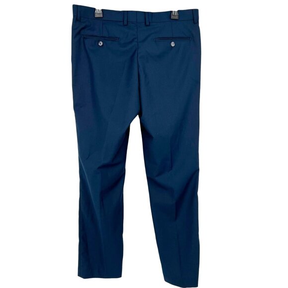 Leda Chan Mens Navy Flat Front Dress Pants Size 36W NWOT - Picture 5 of 11